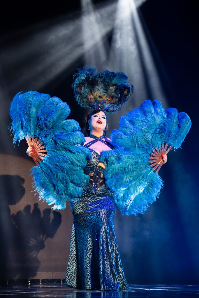 Sugar Du Joure in the 2026 Tournament of Tease at Burlesque Hall of Fame Weekend, by SH Photografia for 21st Century Burlesque