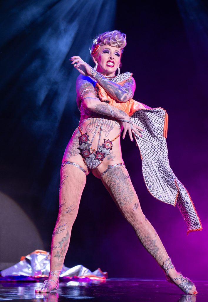 Valerie Veils in the 2026 Tournament of Tease at Burlesque Hall of Fame Weekend, by SH Photografia for 21st Century Burlesque