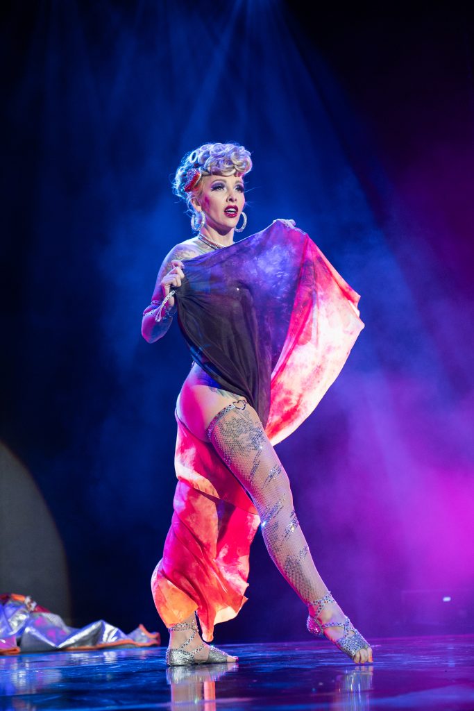 Valerie Veils in the 2026 Tournament of Tease at Burlesque Hall of Fame Weekend, by SH Photografia for 21st Century Burlesque