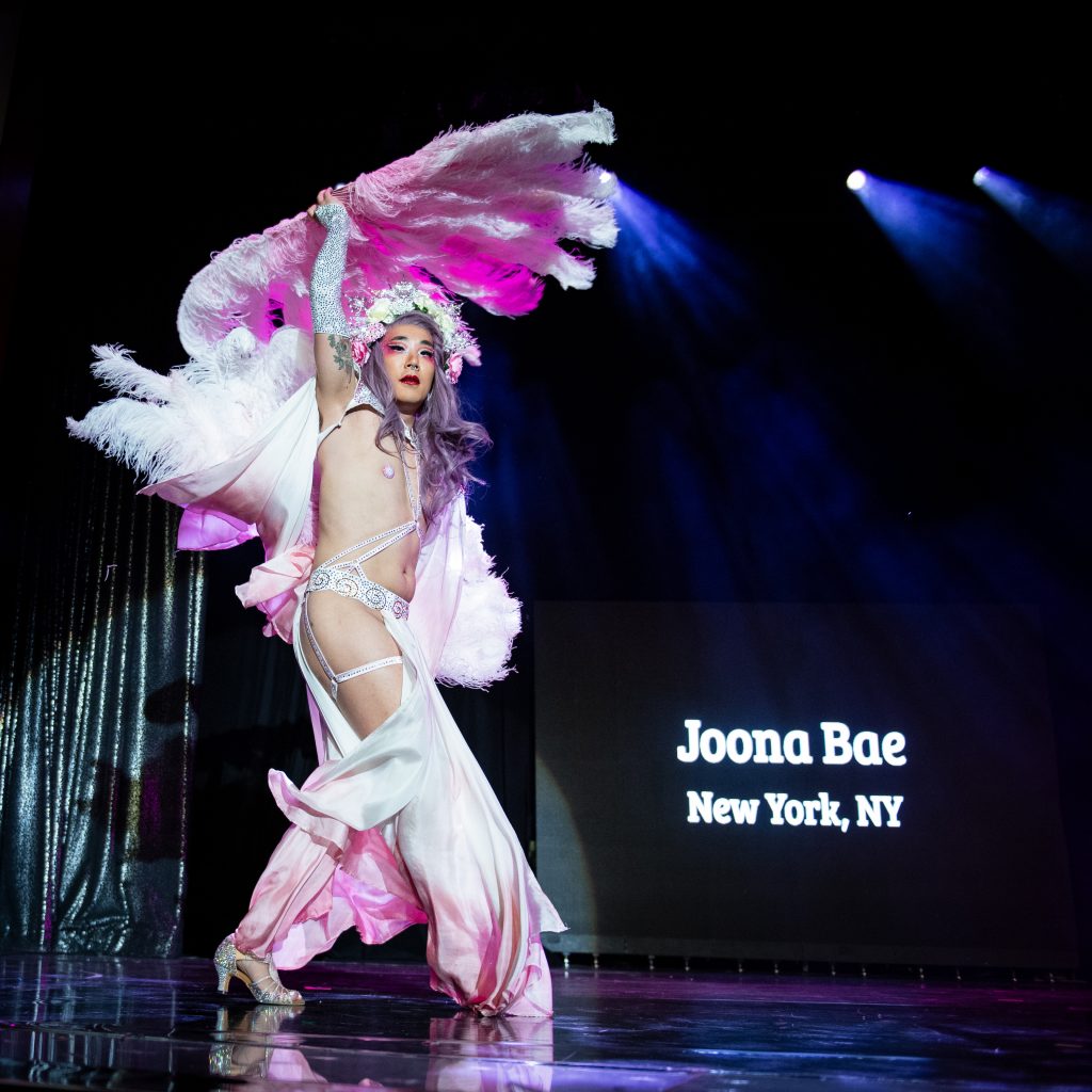 Joona Bae in the 2026 Movers, Shakers and Innovators showcase at Burlesque Hall of Fame Weekend, by SH Photografia for 21st Century Burlesque.