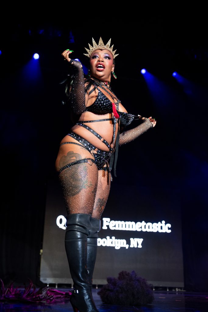 Queerly Femmetastic in the 2026 Movers, Shakers and Innovators showcase at Burlesque Hall of Fame Weekend, by SH Photografia for 21st Century Burlesque.