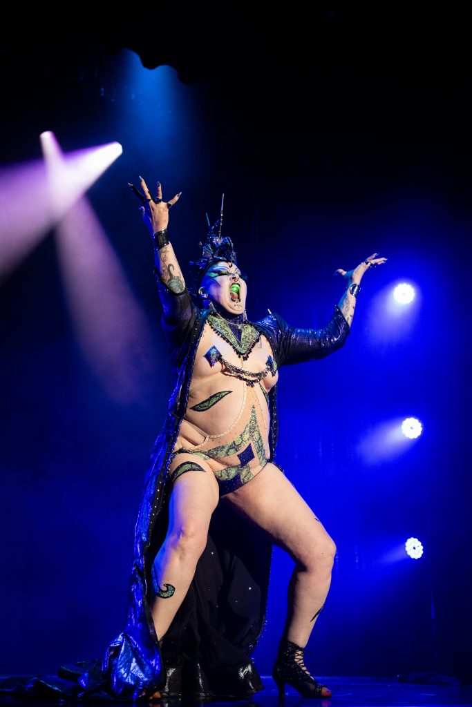 Lady Drew Blood in the 2026 Movers, Shakers and Innovators showcase at Burlesque Hall of Fame Weekend, by SH Photografia for 21st Century Burlesque.