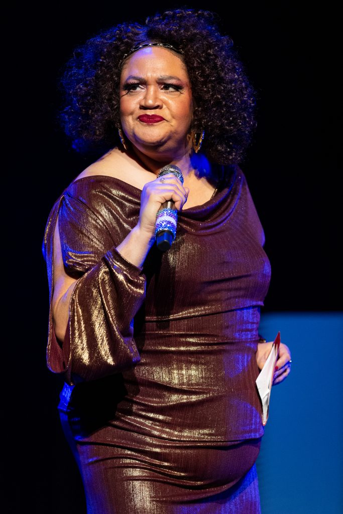 Rebecca Mm Davis in the 2026 Movers, Shakers and Innovators showcase at Burlesque Hall of Fame Weekend, by SH Photografia for 21st Century Burlesque.